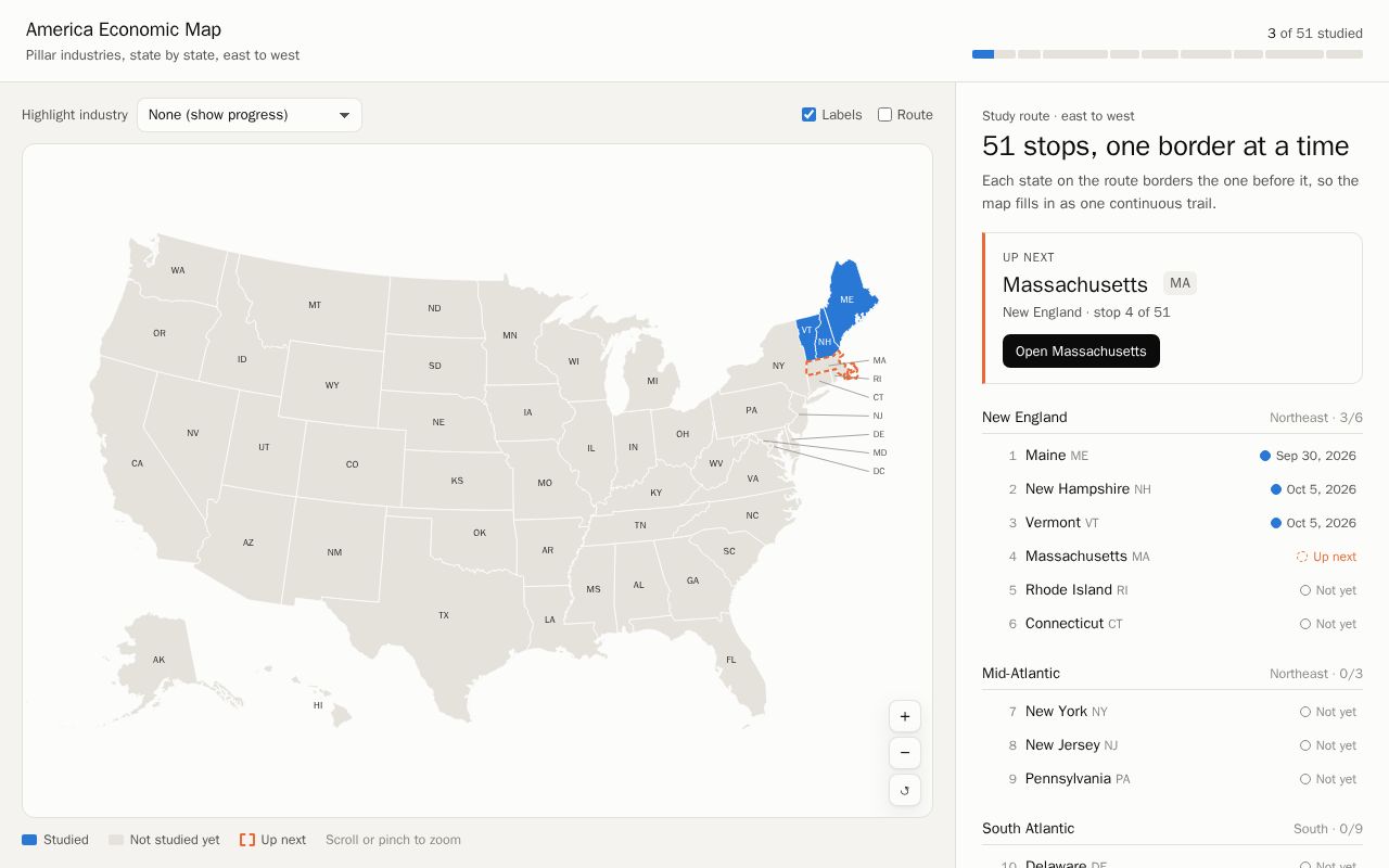 Preview of America Economic Map