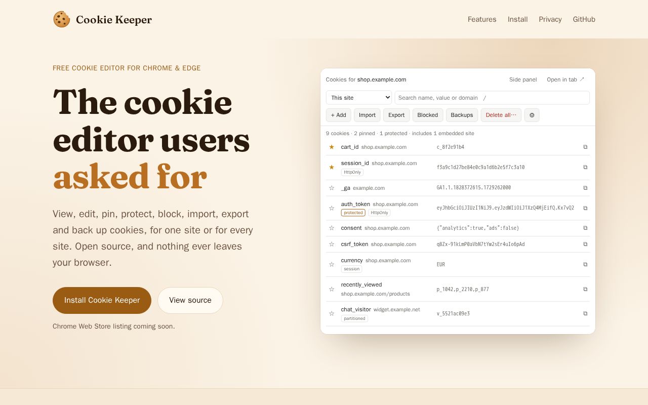 Preview of Cookie Keeper