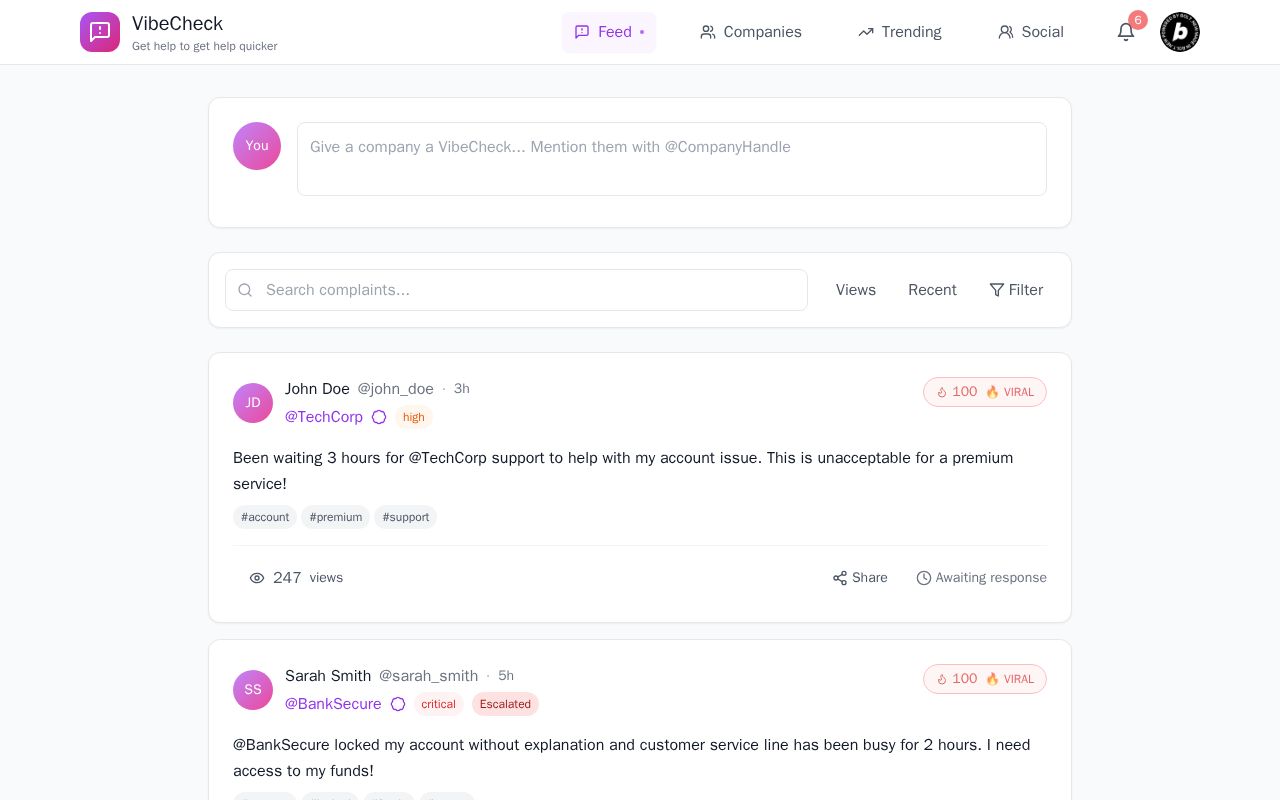 Preview of VibeCheck