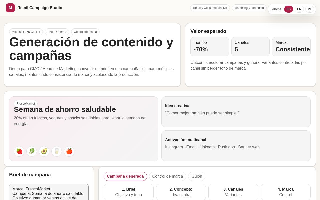 Preview of Demo Retail Generacion Campanas