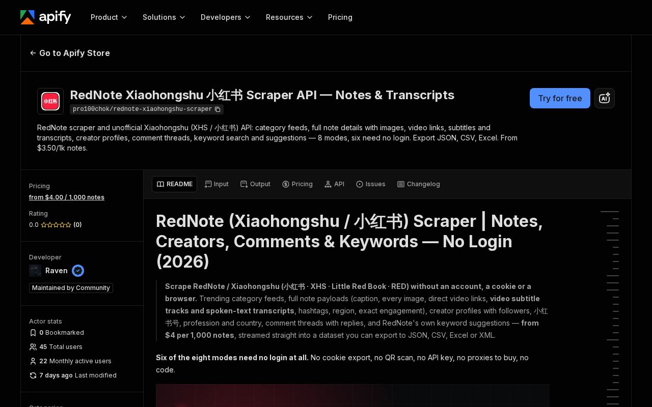 Preview of Xiaohongshu Rednote Notes Scraper Python