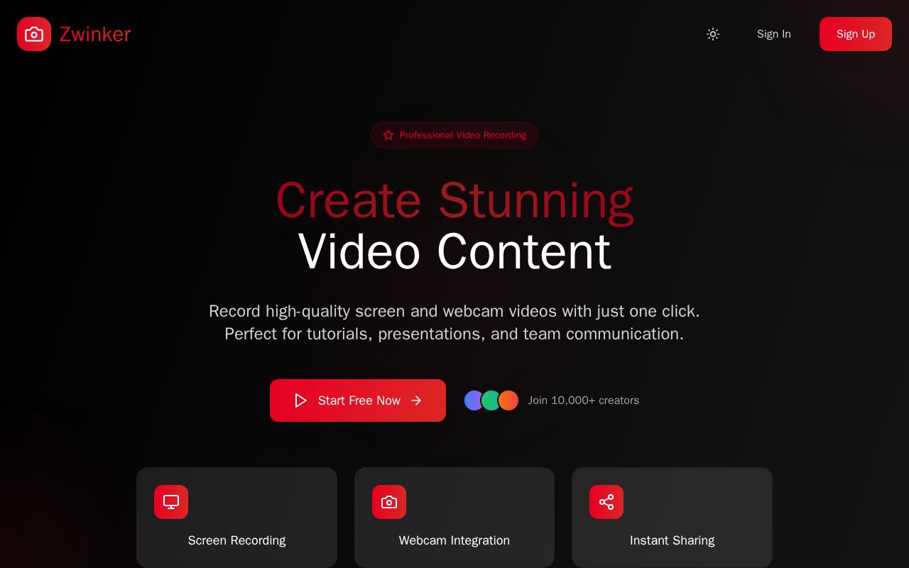 Preview of zwinker.io