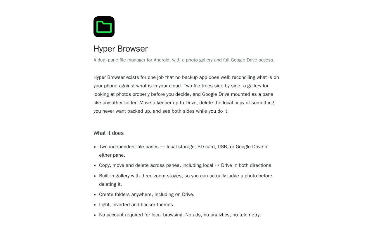 Preview of Hyper Browser