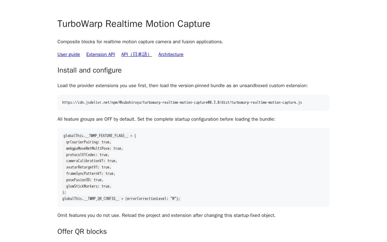 Preview of Turbowarp Realtime Motion Capture