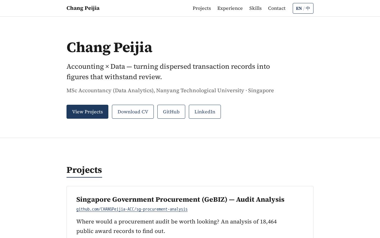 Preview of Personal portfolio site — accounting × data analytics