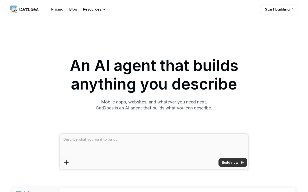 Preview of AI App Builder | Build Apps & Websites with AI | CatDoes