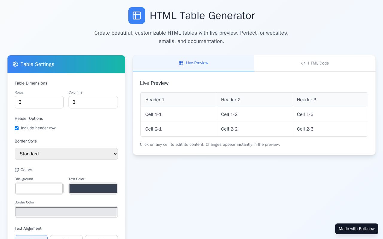 Preview of Table Gen Pro