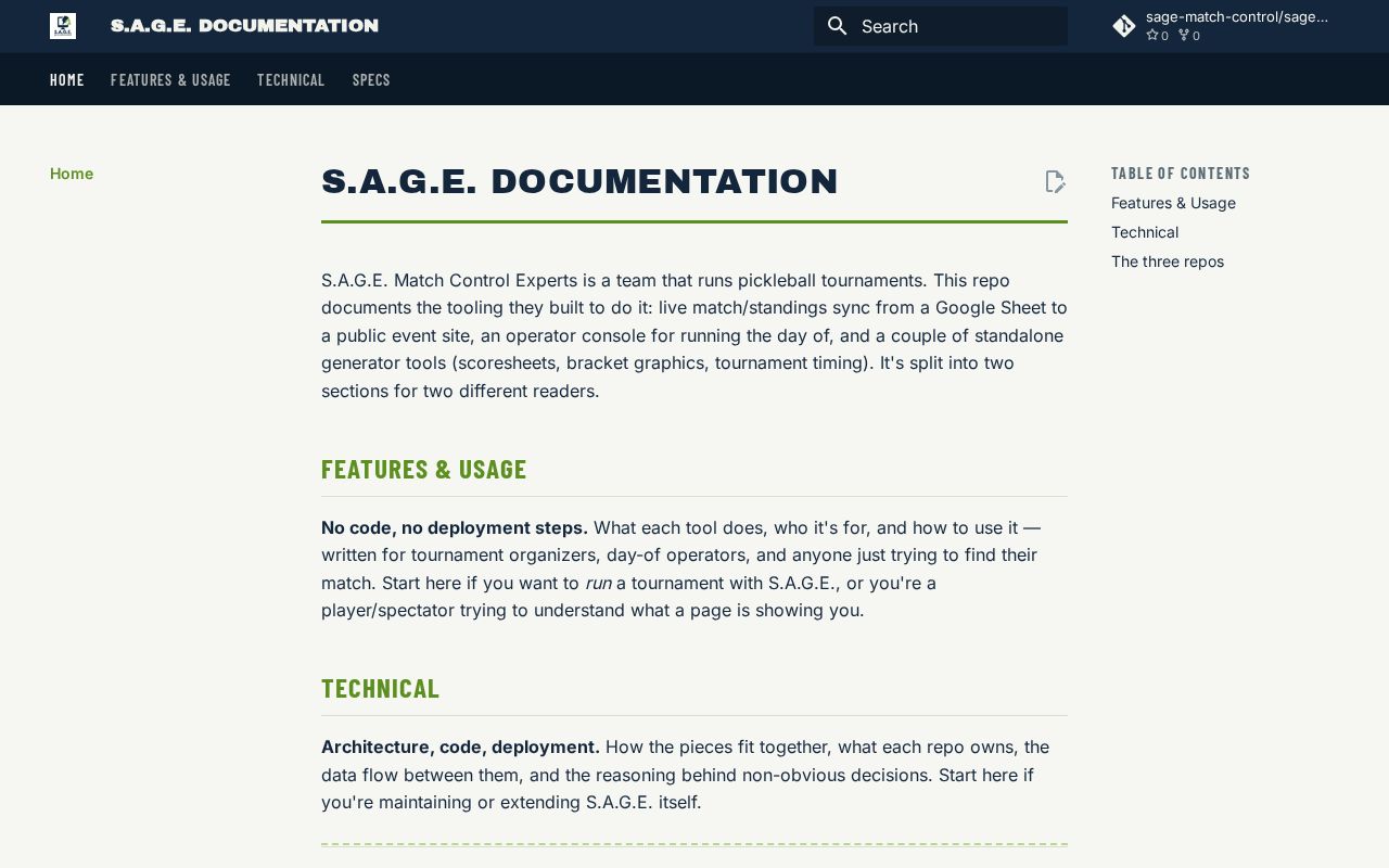 Preview of Sage Docs