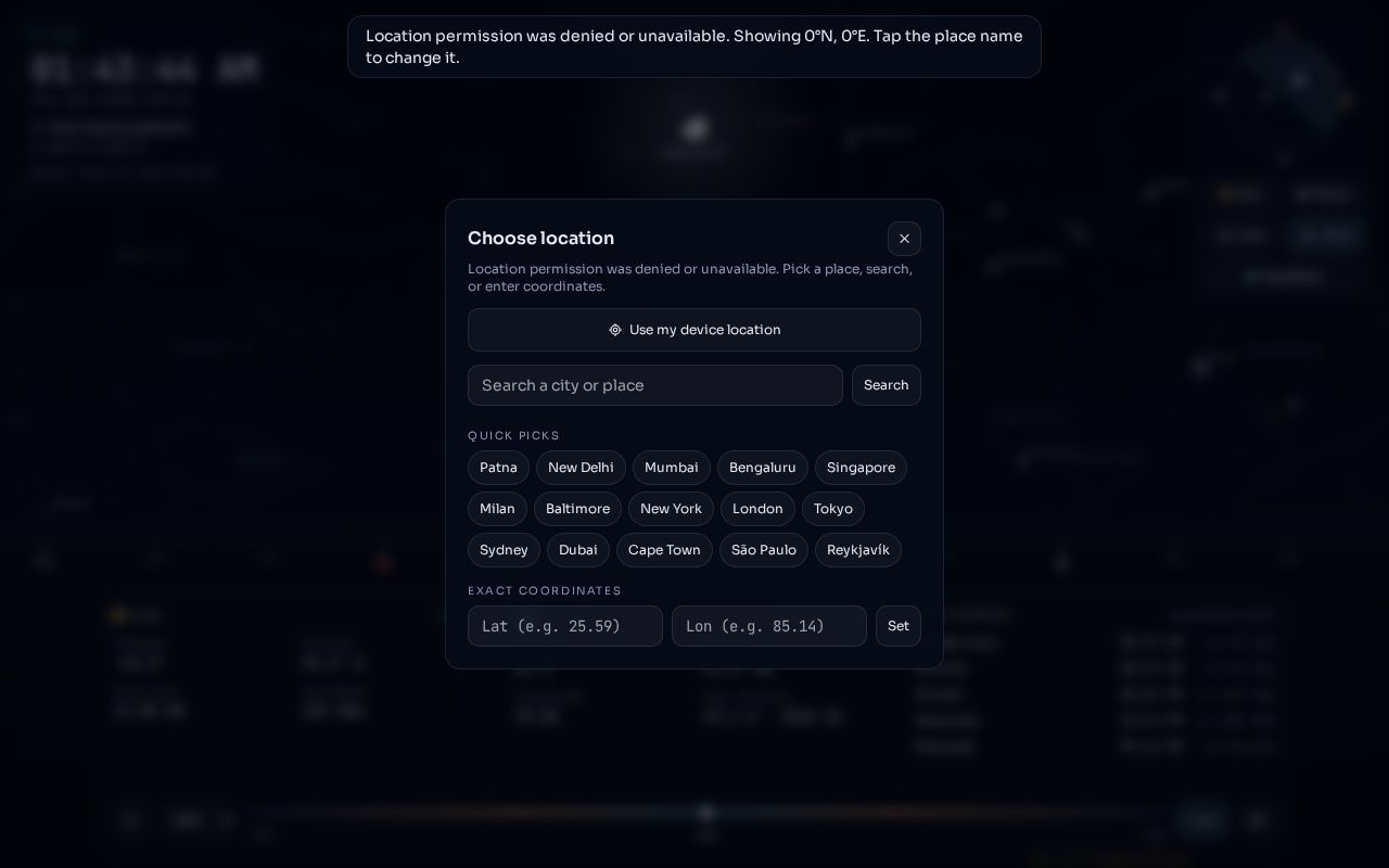 Preview of Live Sky Tracker