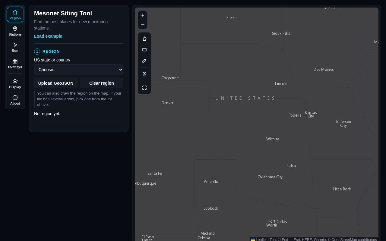 Preview of Mesonet Siting Tool