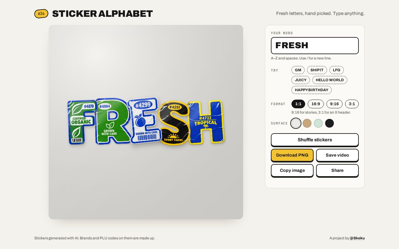 Preview of Sticker Alphabet