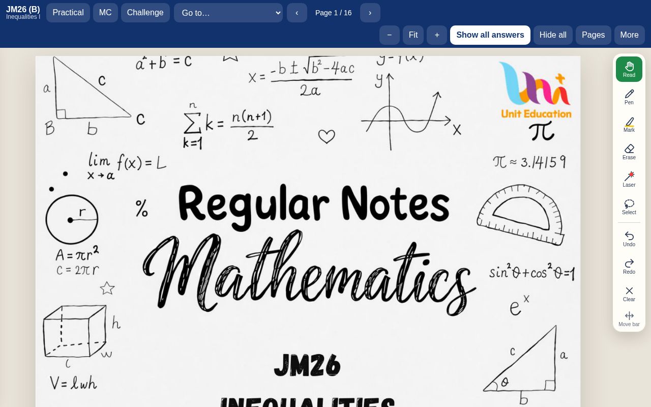Preview of S3 JM26 (B) Inequalities I