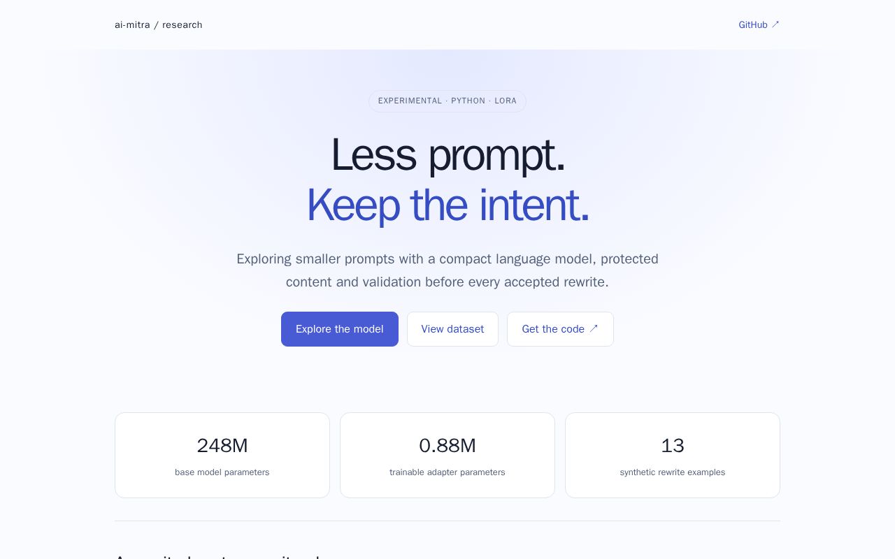 Preview of Prompt Slimmer SLM
