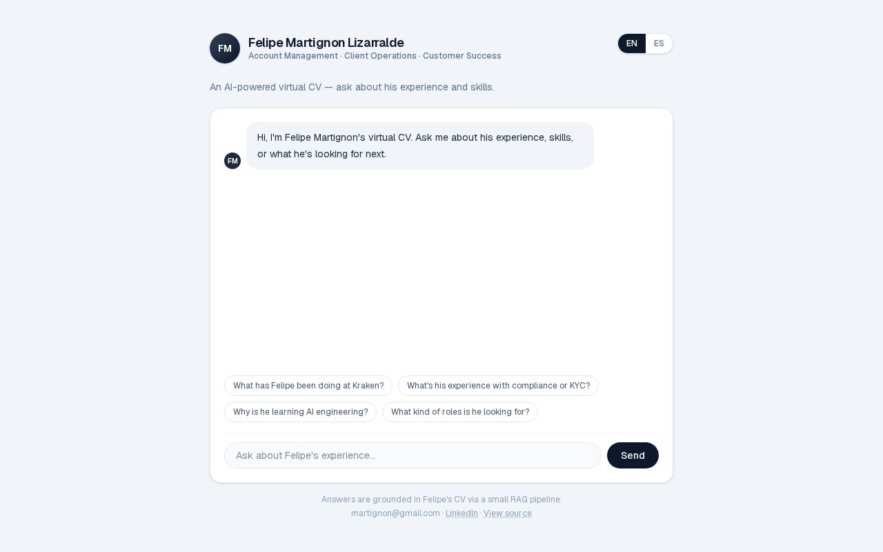Preview of Virtual Cv Rag