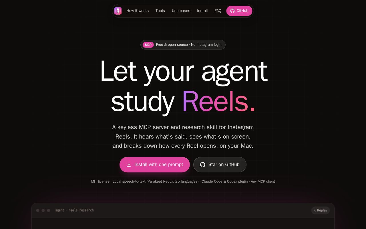 Preview of Reels Research Mcp
