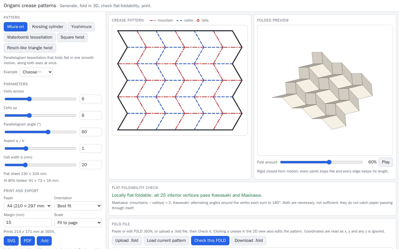 Preview of Origami Crease Patterns