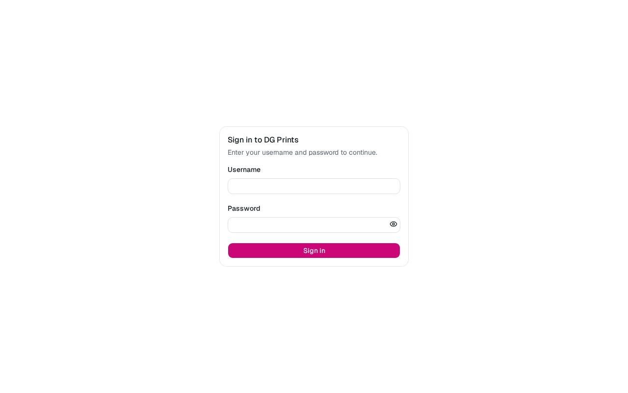 Preview of Dg Prints Management Portal