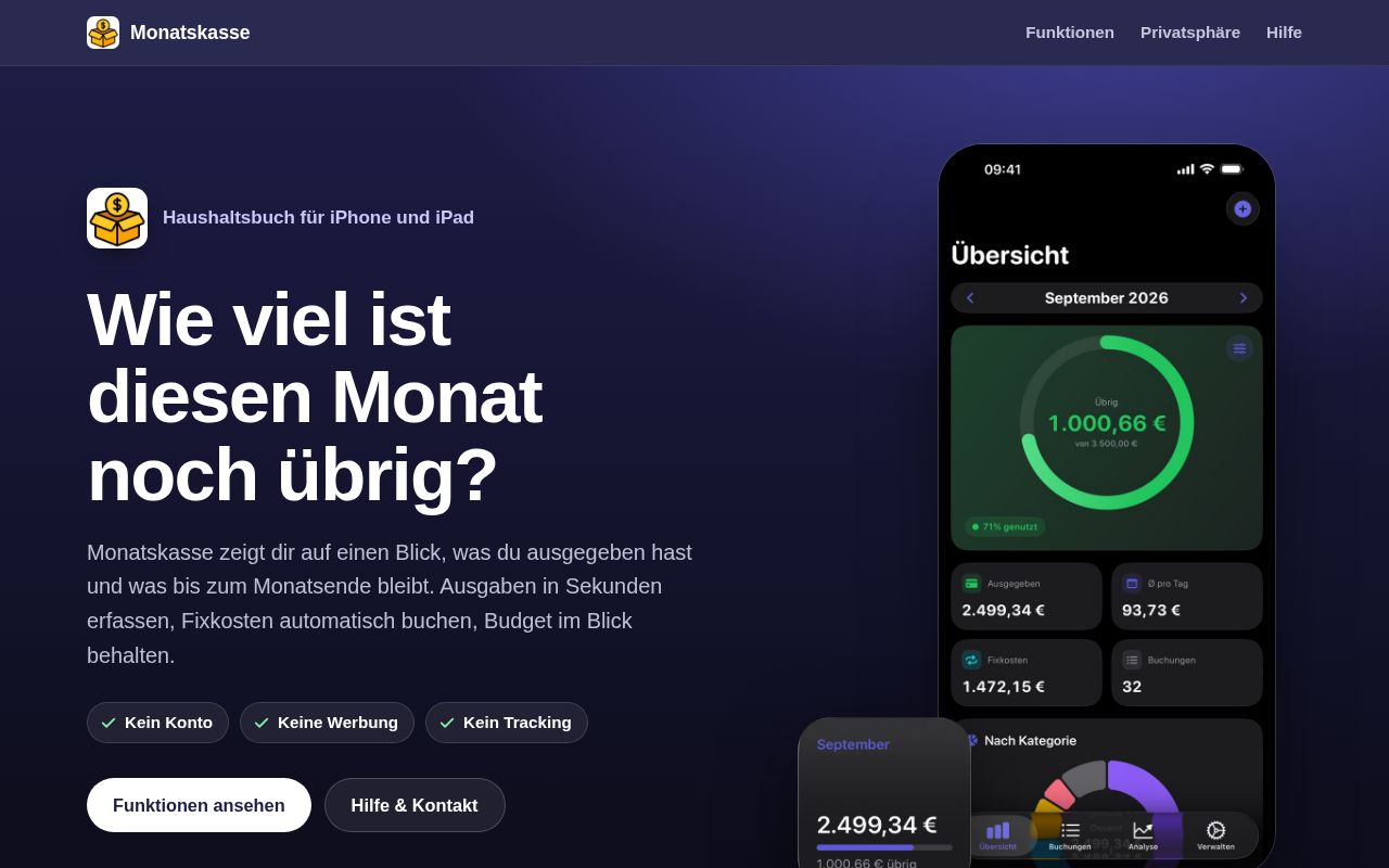 Preview of Monatskasse