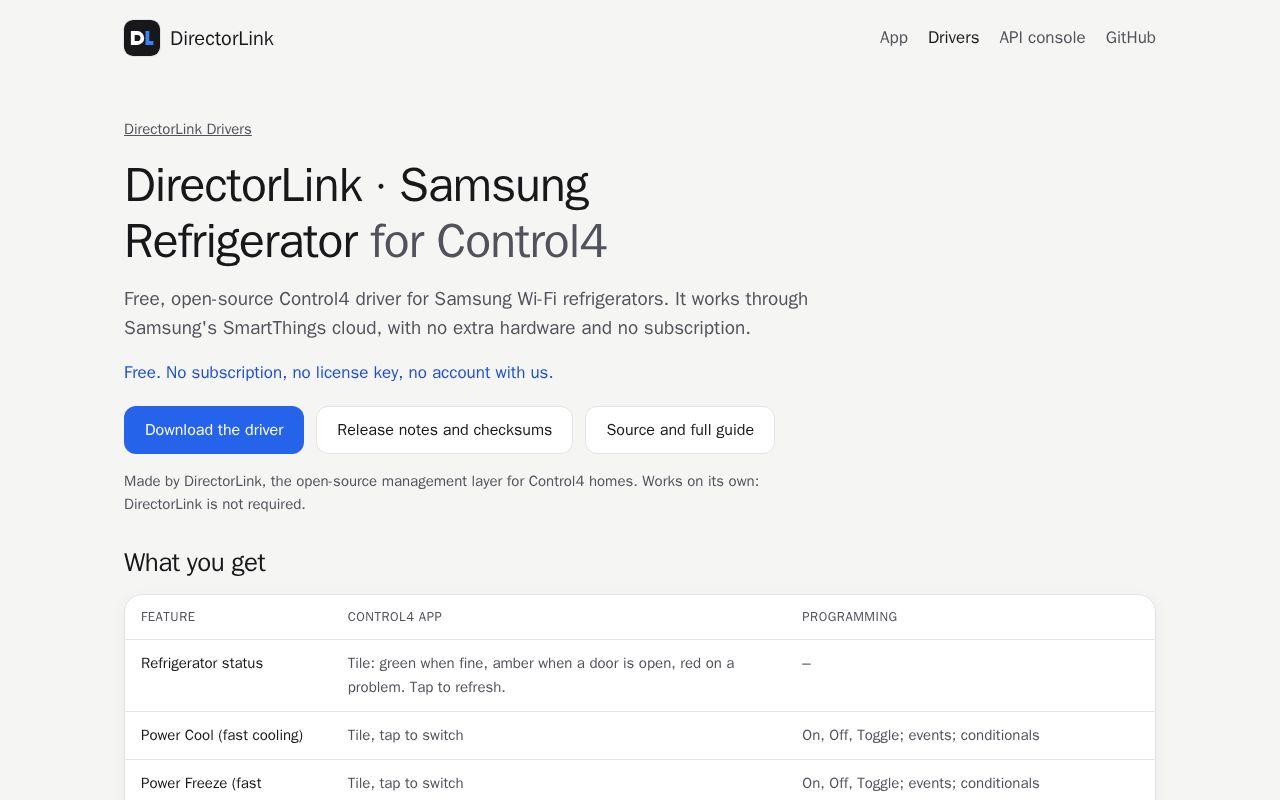 Preview of DirectorLink Samsung Refrigerator