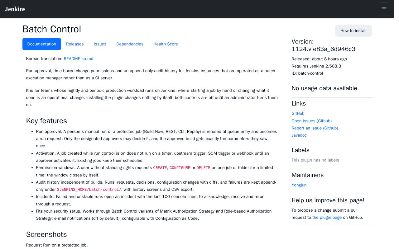 Preview of Batch Control Plugin