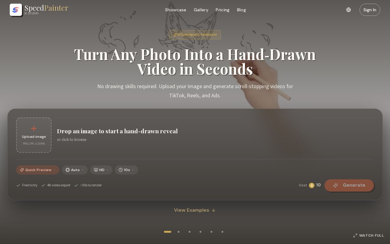 Preview of SpeedPainter AI - Image to Video Magic
