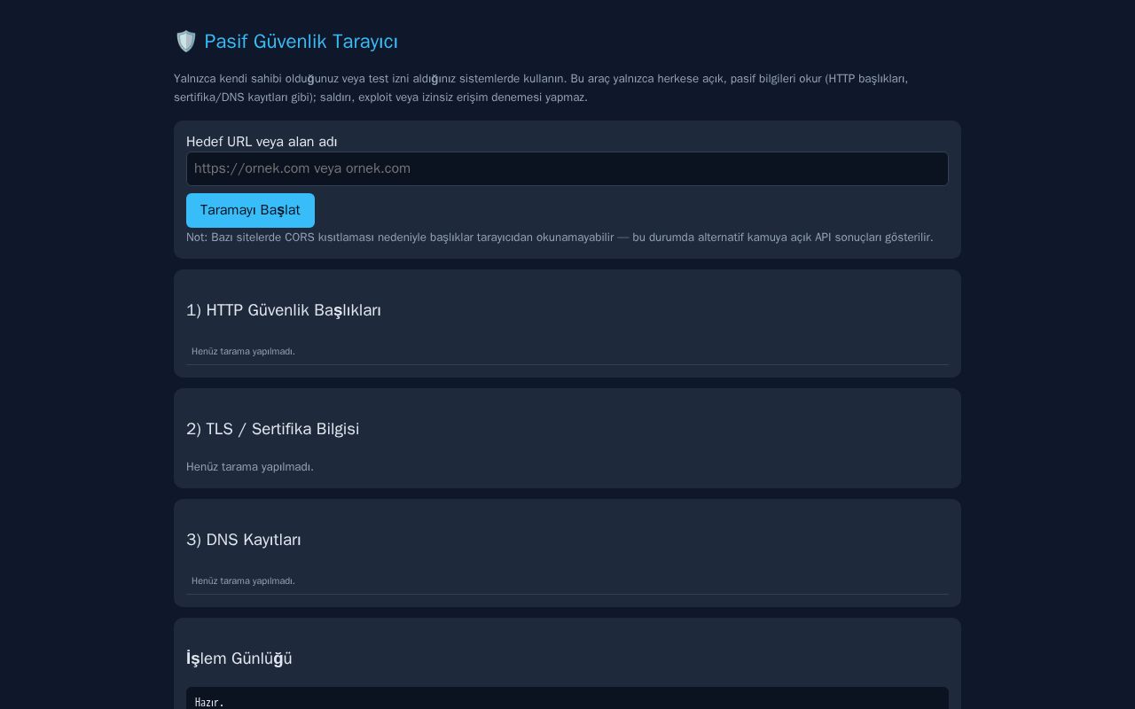 Preview of Pasif Guvenlik Tarayici