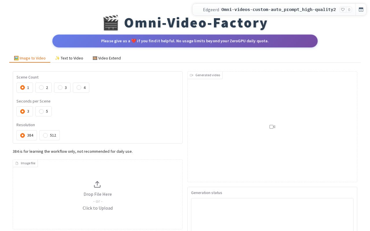 Preview of Omni Video Factory