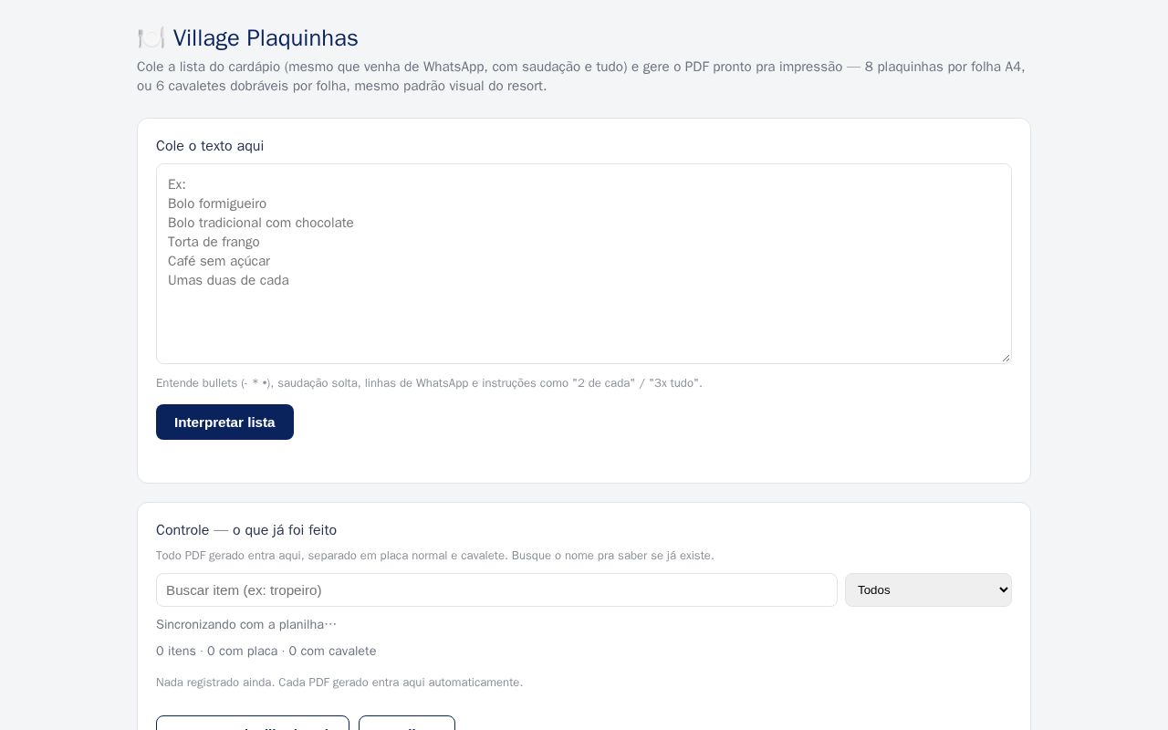 Preview of Village Plaquinhas