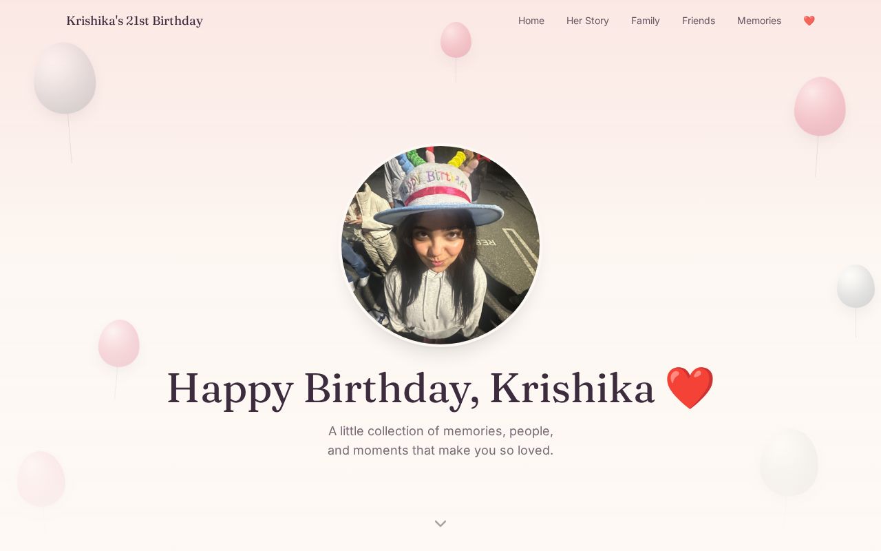 Preview of Birthday Wishing website