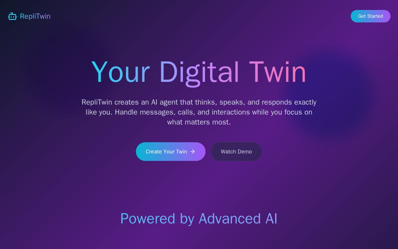 Preview of RepliTwin – Your Personal AI Agent