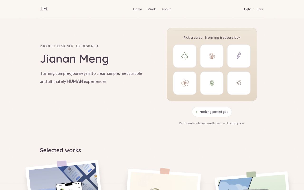 Preview of JM's portfolio website