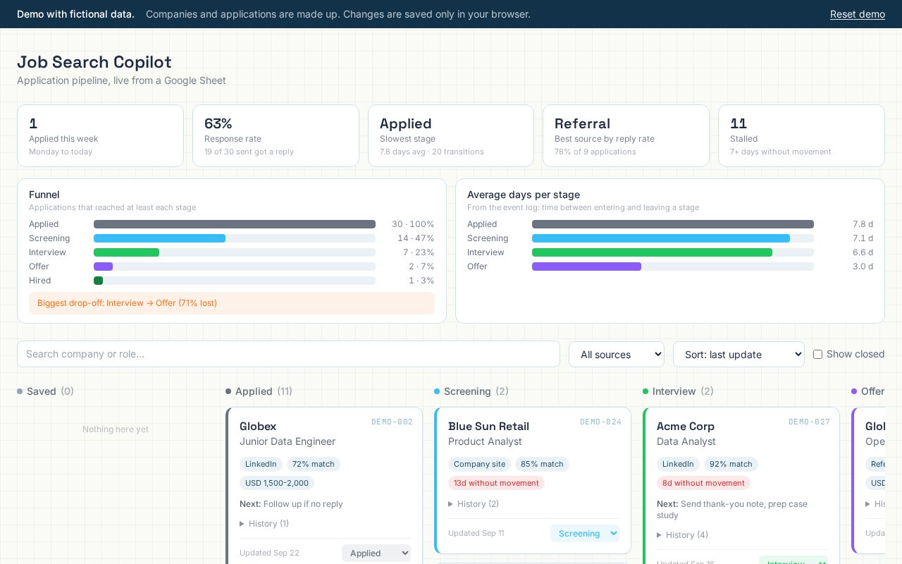 Preview of Job Search Copilot