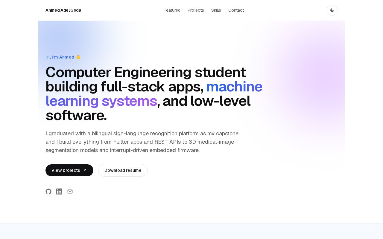 Preview of Portfolio Website