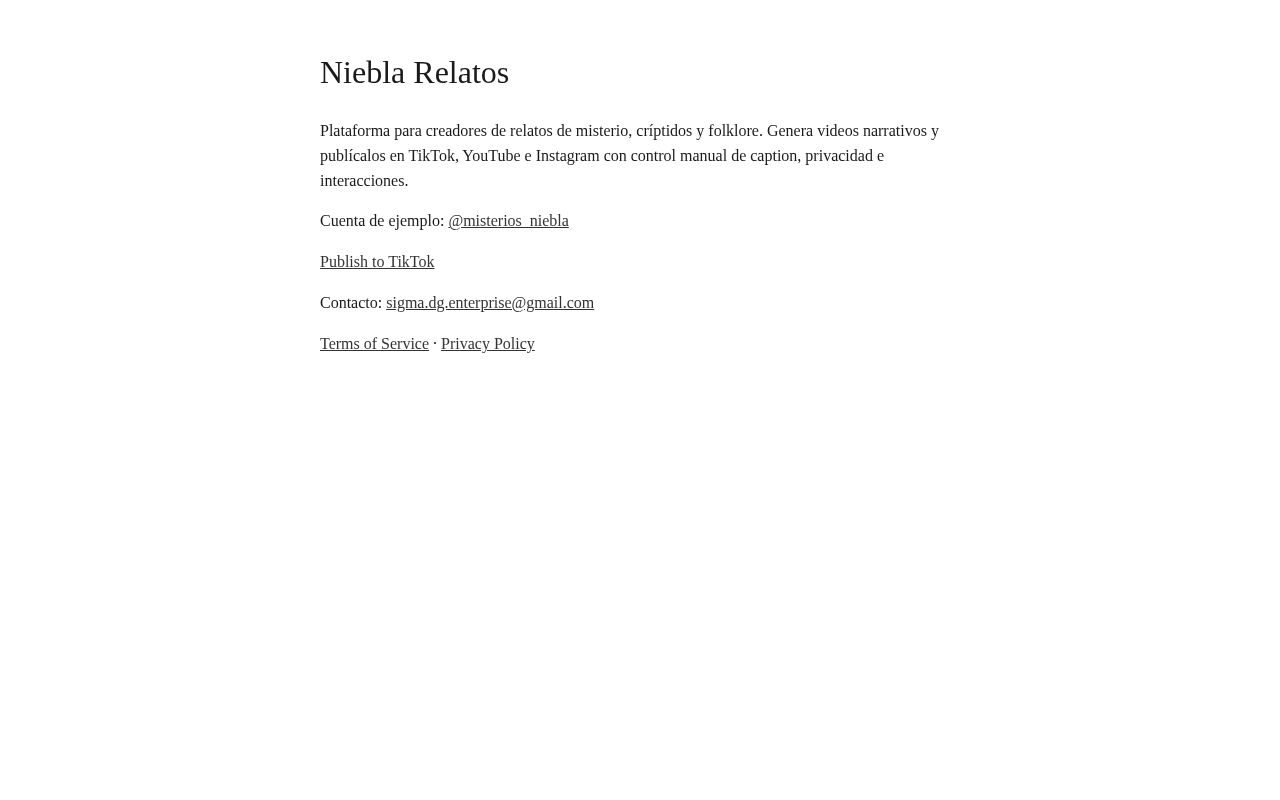 Preview of Niebla Web