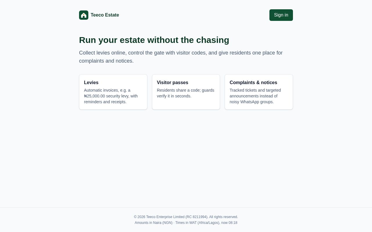 Preview of Teeco Estate