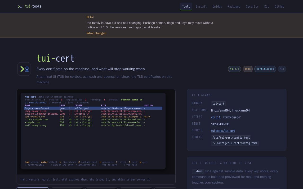 Preview of Tui Cert