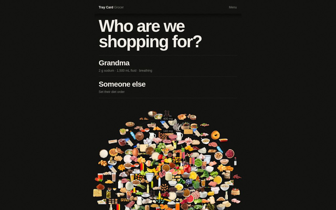 Preview of Tray Card Grocer