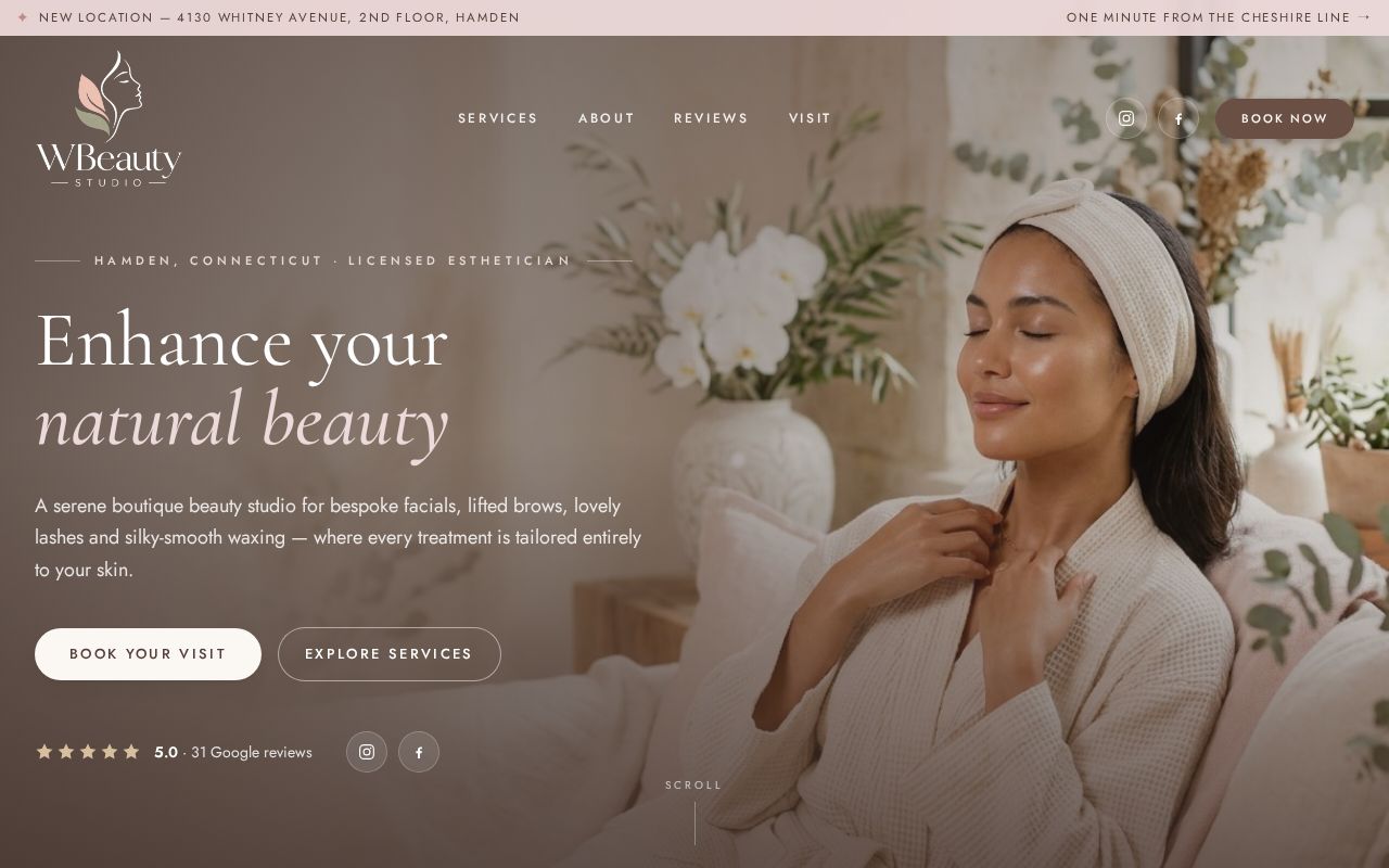 Preview of Wbeautystudio Website