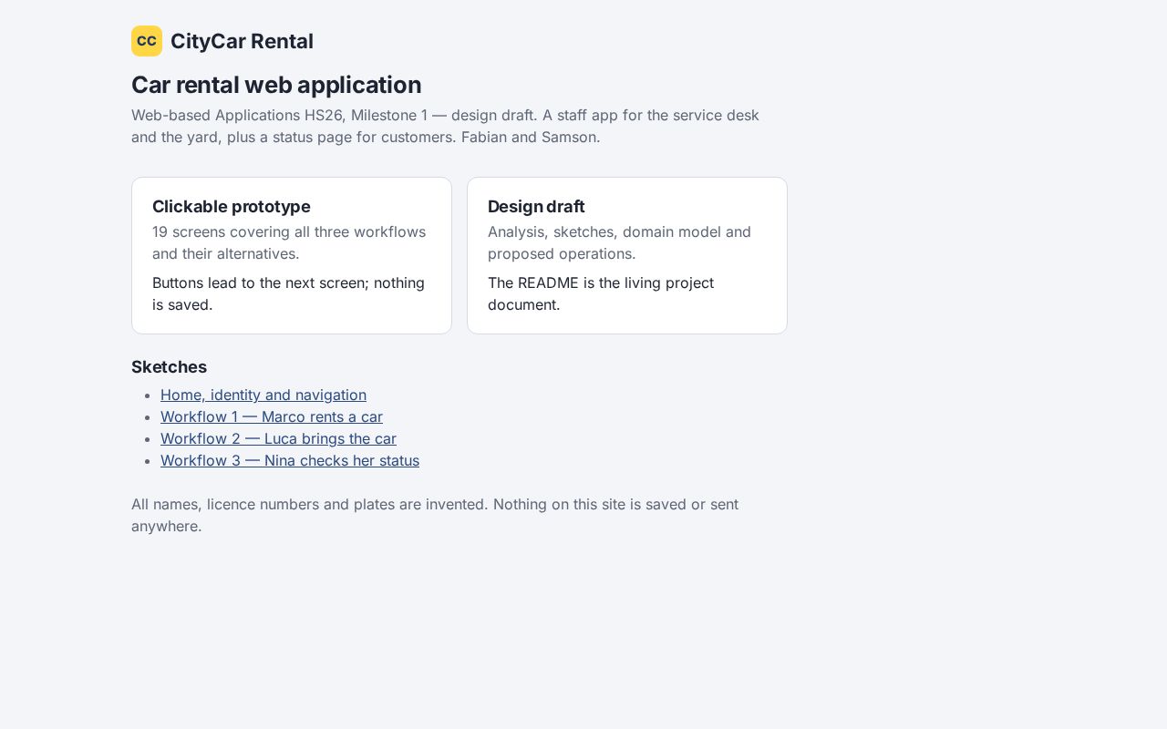 Preview of Car Rental Web App