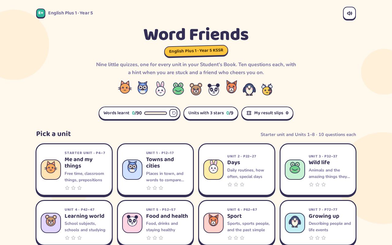 Preview of English Plus Year5 Vocab