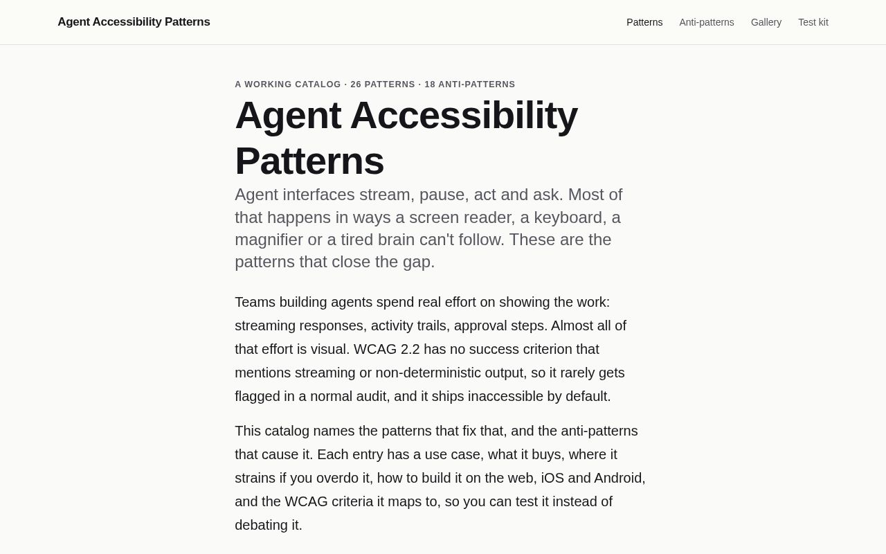 Preview of Agent A11y Patterns