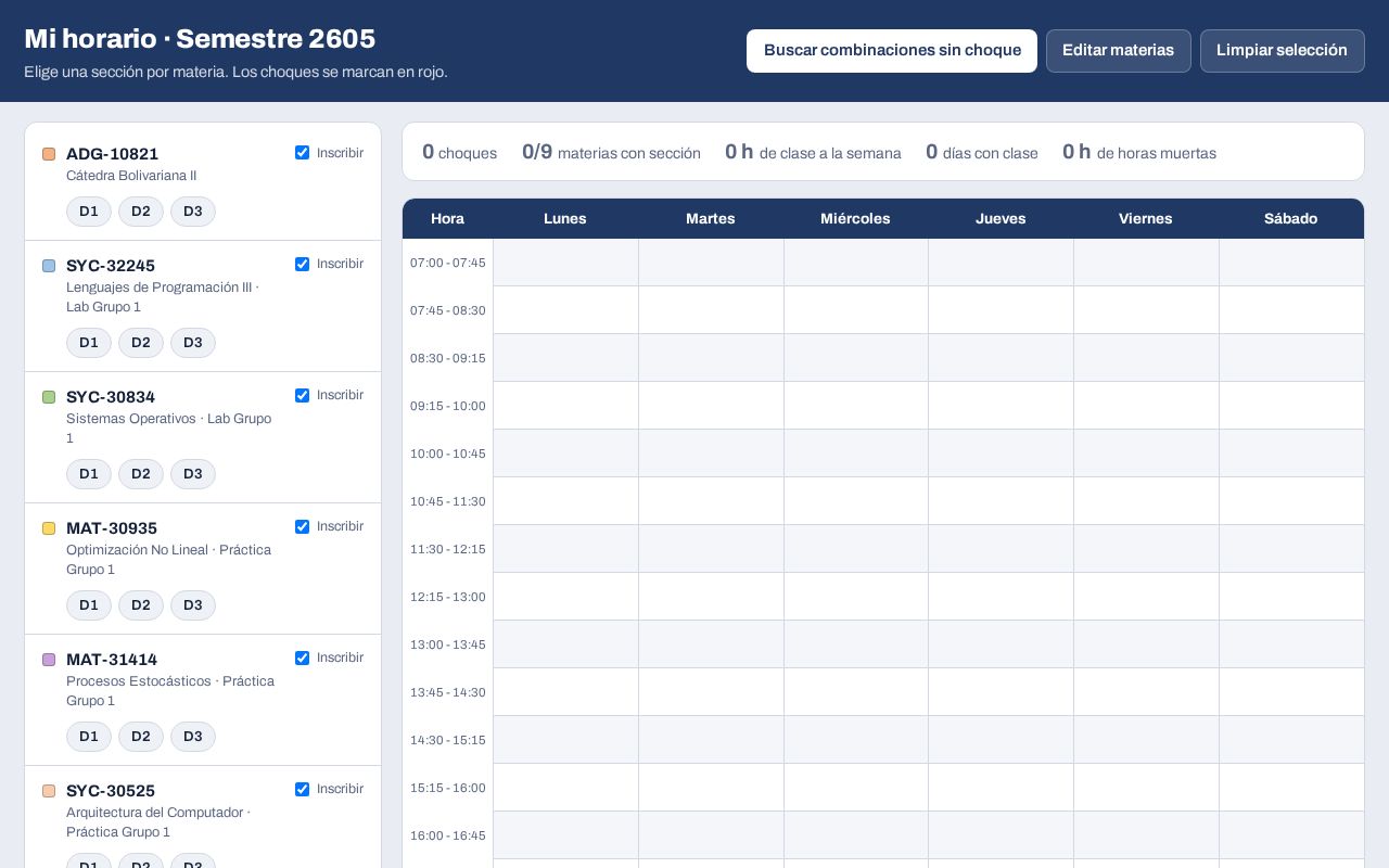 Preview of Armador Horario