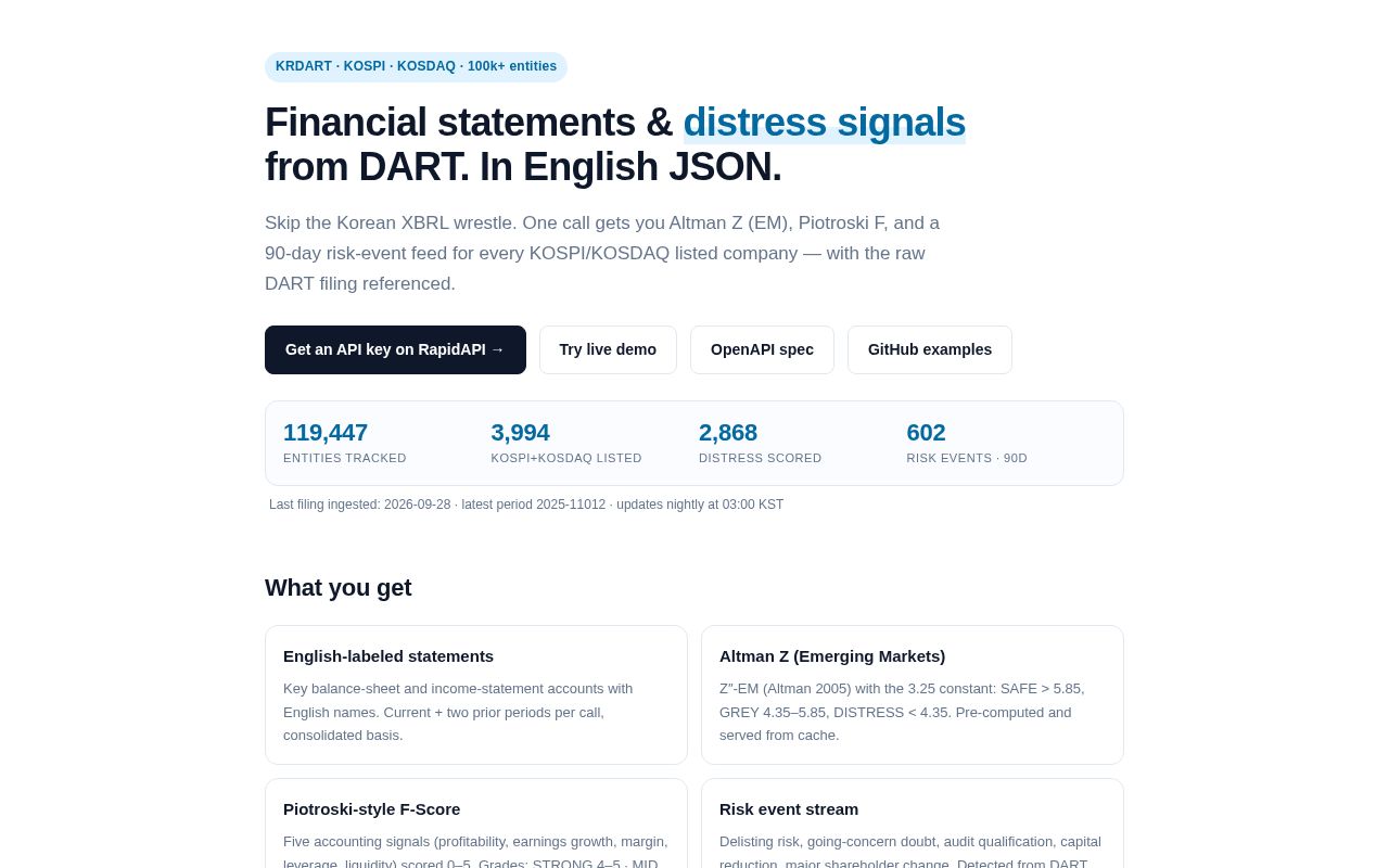 Preview of Korea Dart Api Examples