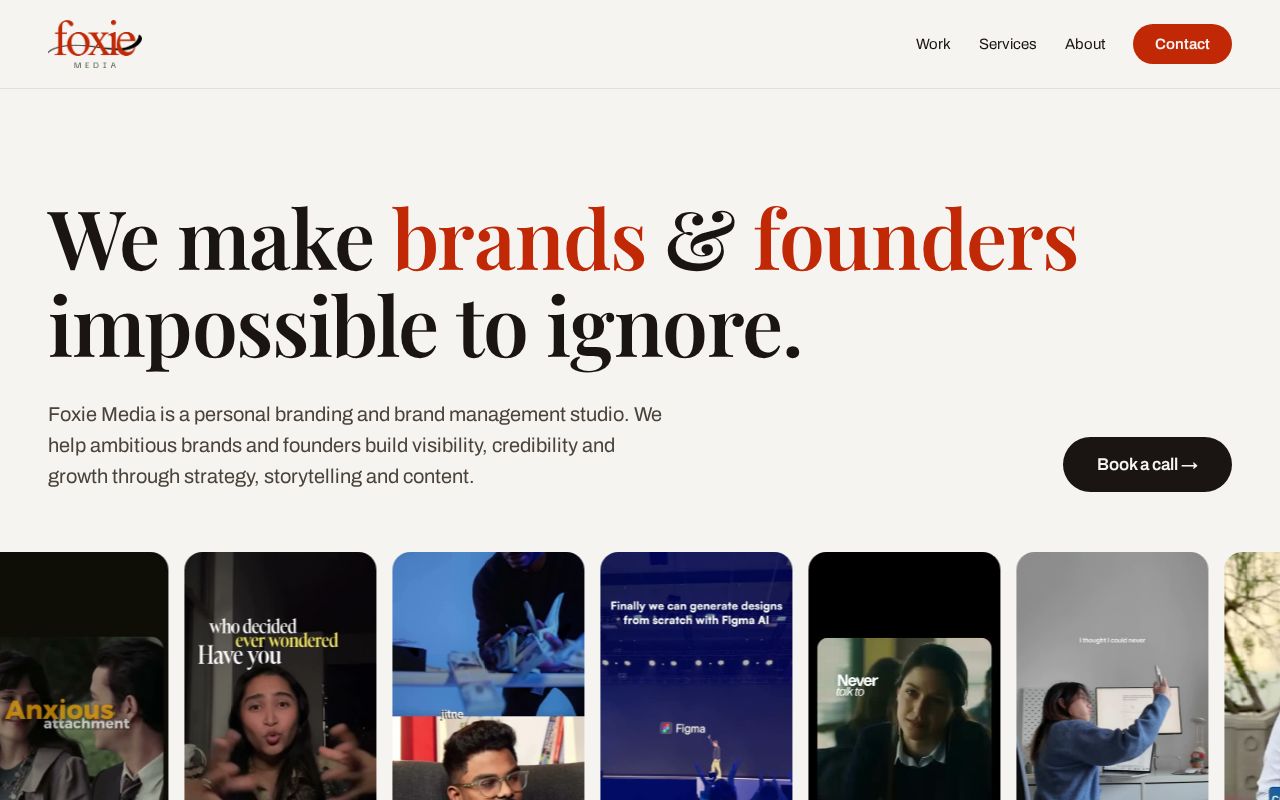 Preview of Foxie Media marketing website
