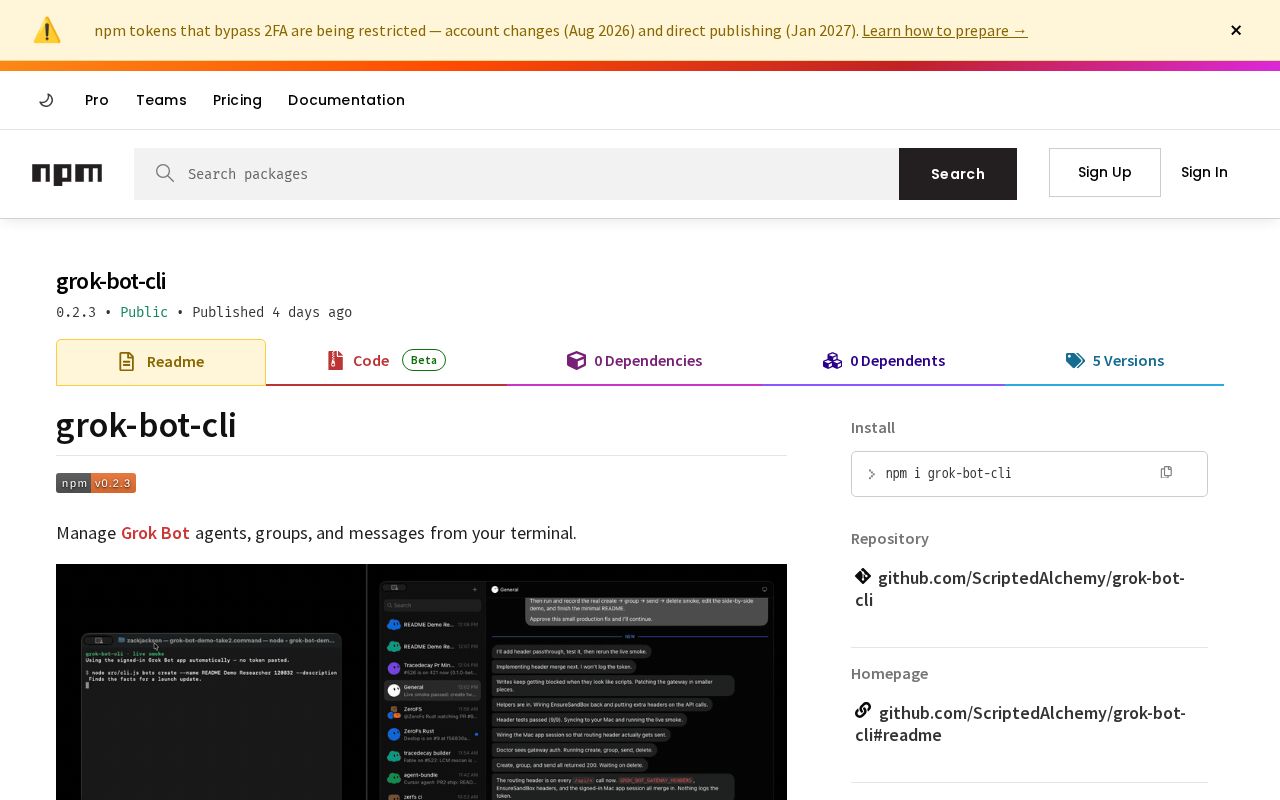 Preview of Grok Bot Cli