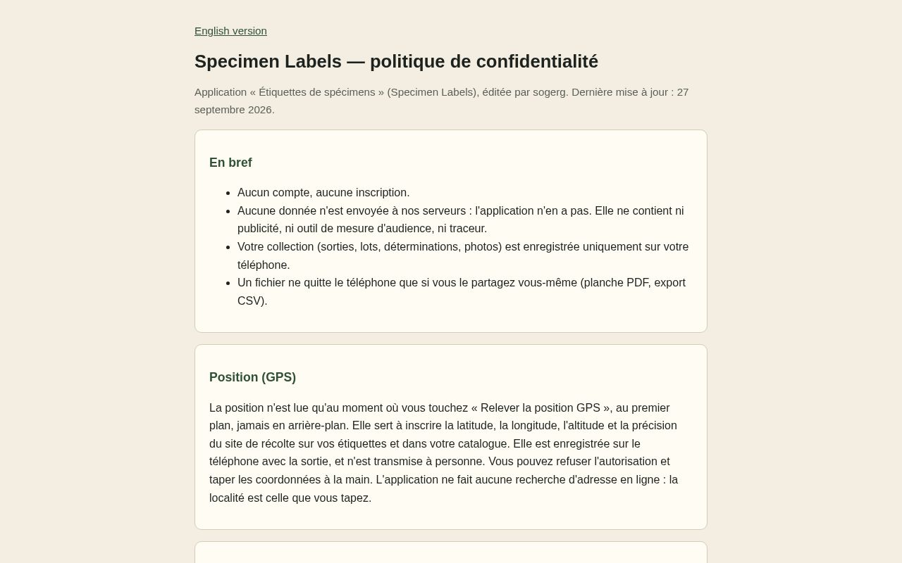 Preview of Etiquettes Specimens Legal