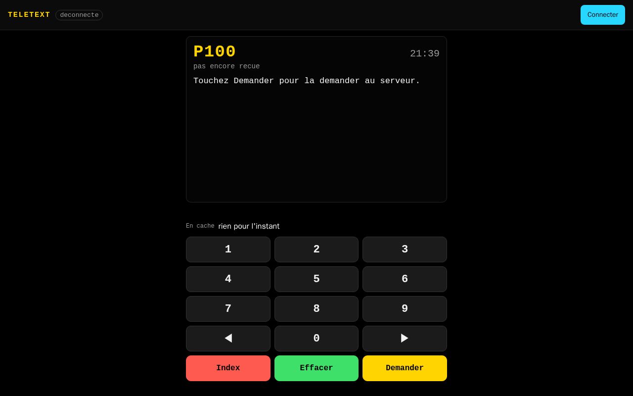 Preview of Meshtastic Teletext Web