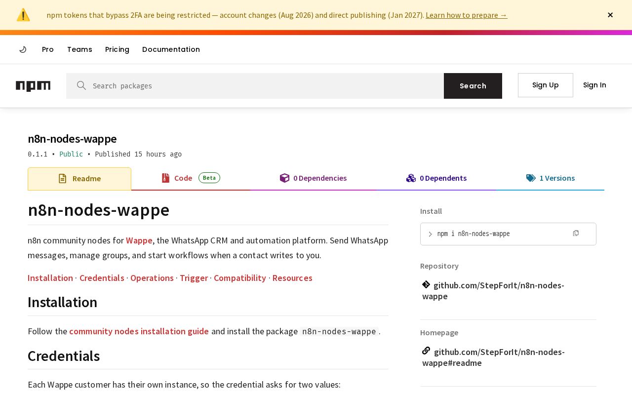 Preview of N8n Nodes Wappe