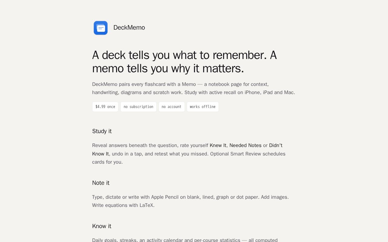 Preview of DeckMemo