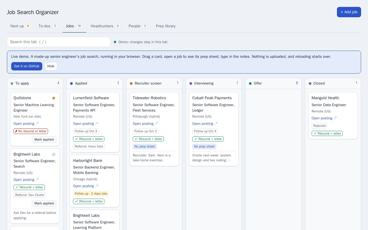 Preview of Job Search Organizer